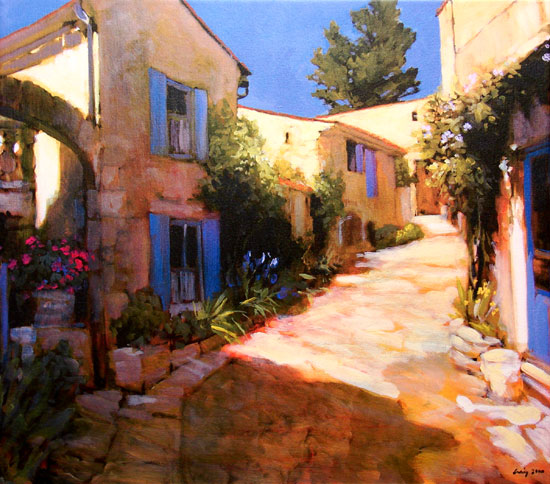 Village in Provence painting - Philip Craig Village in Provence art painting